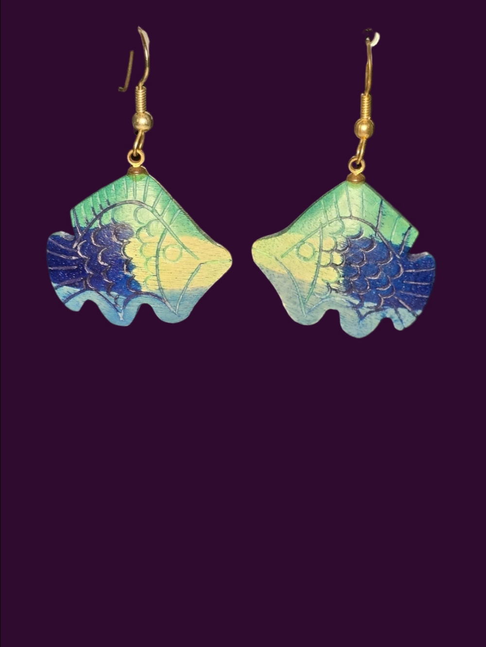 Hand-painted Fish Dangle Earrings